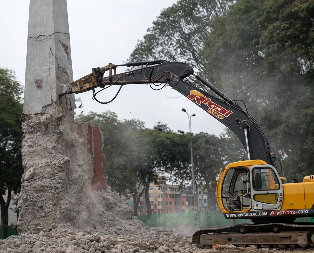 Retroexcavadora en proyecto